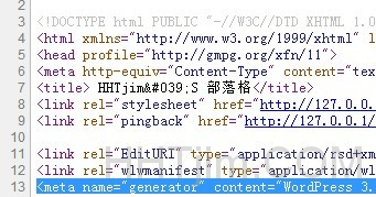 wp_head()函数的版本信息